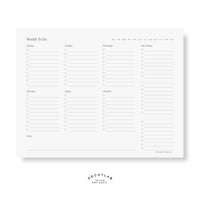 Weekly To Do List Horizontally Bound