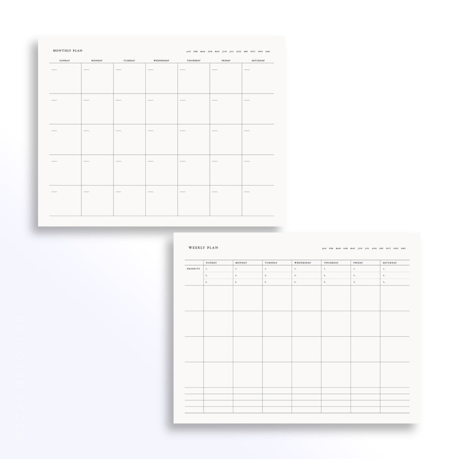 Monthly + Weekly Planner, 6 Months, Undated