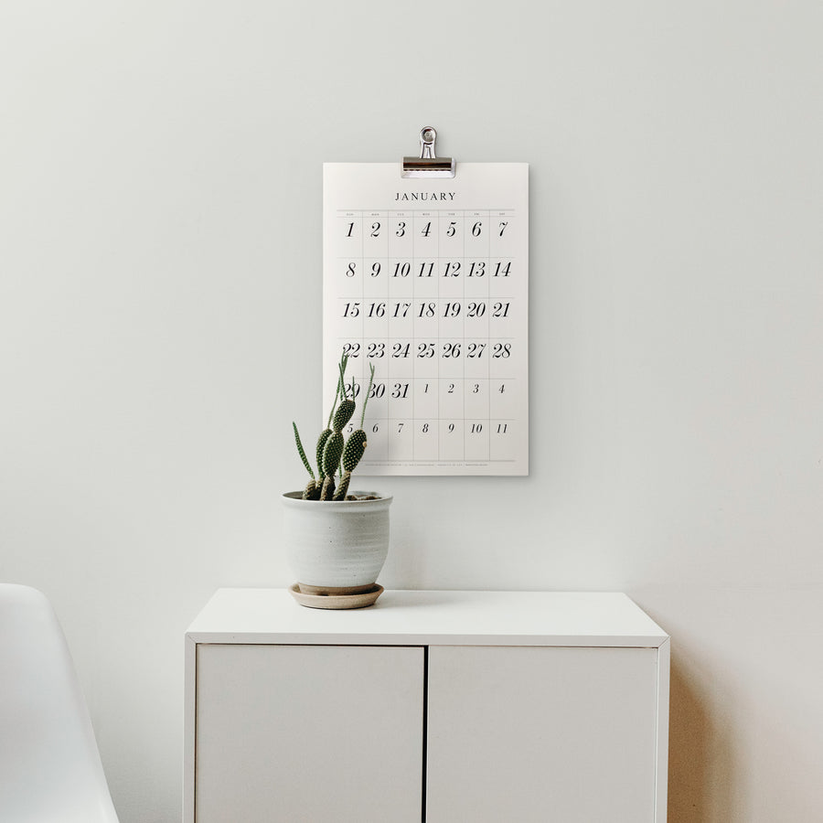 2024  Wall Calendar with Italic Numbers