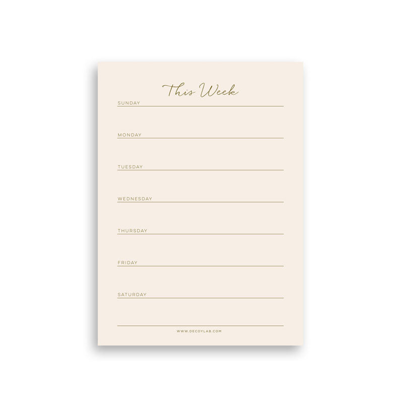 Weekly Planner Notepad Sheets of 50